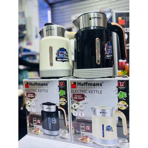Hoffmans Electric Kettle and Milk Boiler Kettle. White, Black