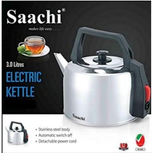 Saachi 3L Automatic Original Stainless Steel Electric Kettle - Silver