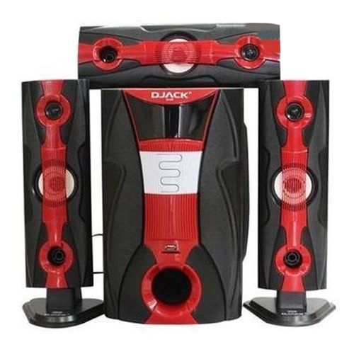 Djack Super Bass Home Speakers, DJ-Q3L - Black,Red