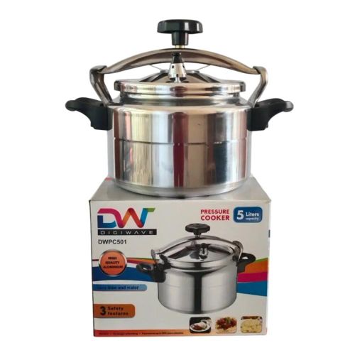 Digiwave 5 litre Heavy Gauge Explosion Proof Pressure Cooker - Silver