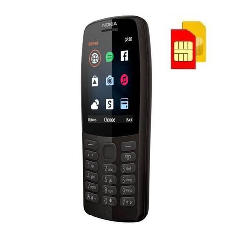 Nokia 210 Dual Sim - Flash Camera, Torch, FM Radio -Black (1 YR WRTY)