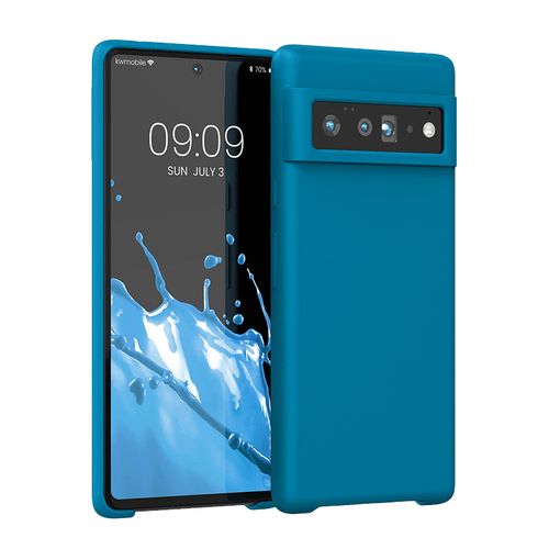 Google Pixel 6 And Pixel 6 Pro Luxury Soft Rubber Liquid Silicone Skin Touch Feel Cover Case Blue