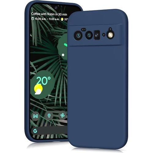 Google Pixel 6 And Pixel 6 Pro Luxury Soft Rubber Liquid Silicone Skin Touch Feel Cover Case Blue