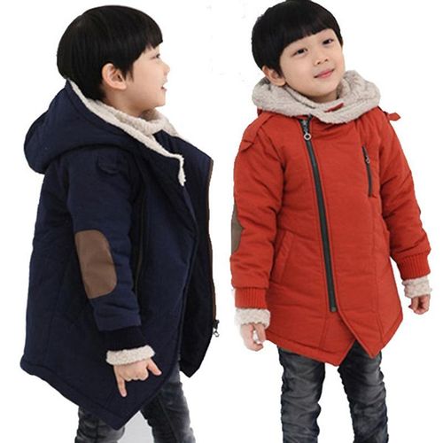 2-10 Year Winter Plus Wool Warm Girls Boys Thick Cotton Jacket Hoodie For Boy Kids Cold Outerwear NO5274