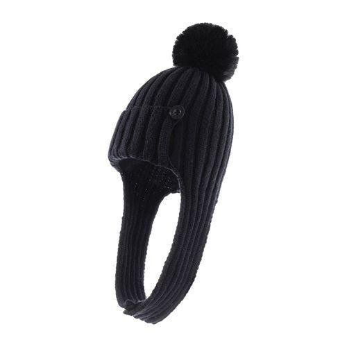 Baby Toddler Knit Hat Hood Scarf Hat Set Crochet Hat Outdoor For Black