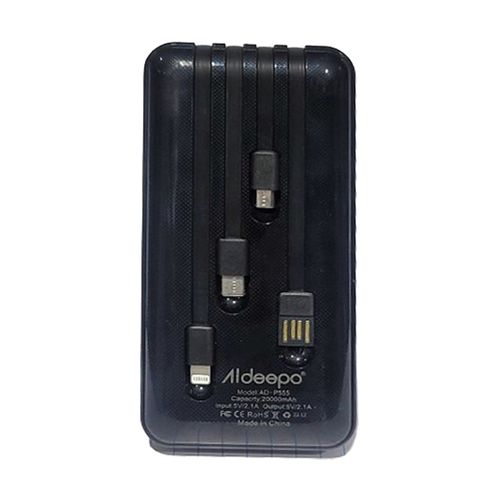 Aldeepo Fast Charging Power Bank For Charging 4 Devices At Once 20000mAh-Black/White