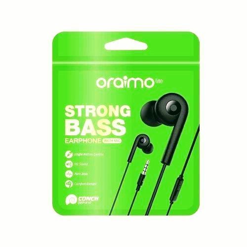 Oraimo OEP-E10 Strong Bass Earphones With Mic-Black