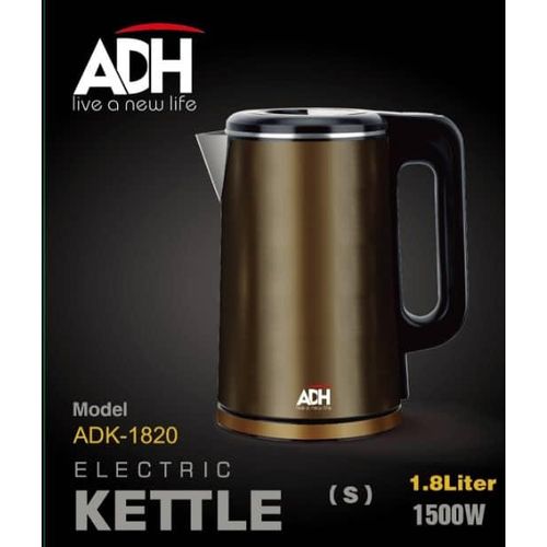 ADH 1.8Ltrs  Stainless Steel Electric Kettle with Automatic Shut Off - Multicolor