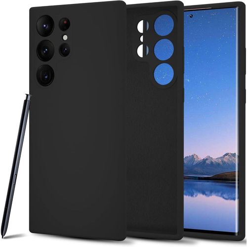 Samsung Galaxy S20 Fe, S20, S20 Plus, S20 Ultra, S21, S21 Plus, S21 Ultra, S22, S22 Plus, S22 Ultra, S23, S23 Plus, S23 Ultra Silicone Case,Soft Touch Premium Liquid Rubber Shockproof Phone Cover- Black