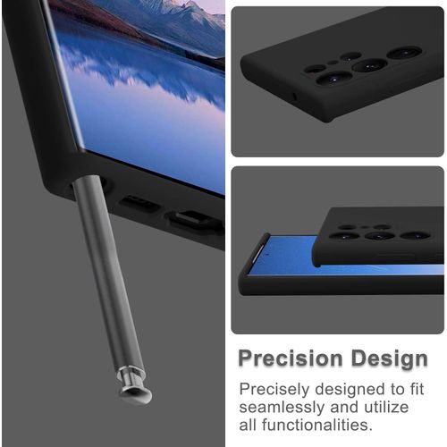 Samsung Galaxy S20 Fe, S20, S20 Plus, S20 Ultra, S21, S21 Plus, S21 Ultra, S22, S22 Plus, S22 Ultra, S23, S23 Plus, S23 Ultra Silicone Case,Soft Touch Premium Liquid Rubber Shockproof Phone Cover- Black