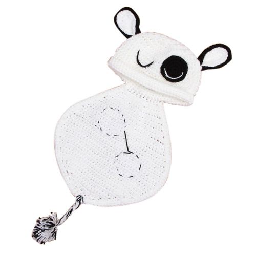 Newborn Photography Props Oufits Knitted Panda Hat with Cloak Crochet Baby Clothes,Default NO5243