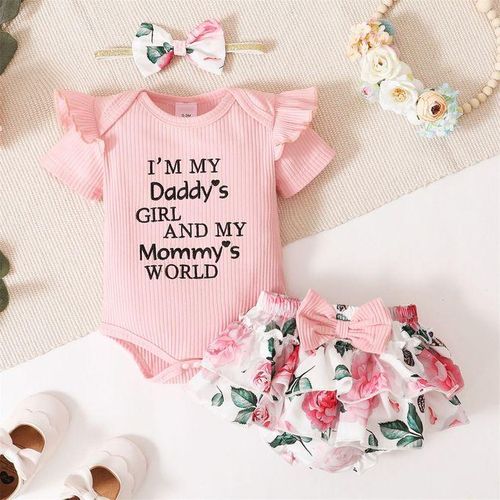 Fashion Newborn Infant Baby Clothes Romper Shorts Set Summer Outfits