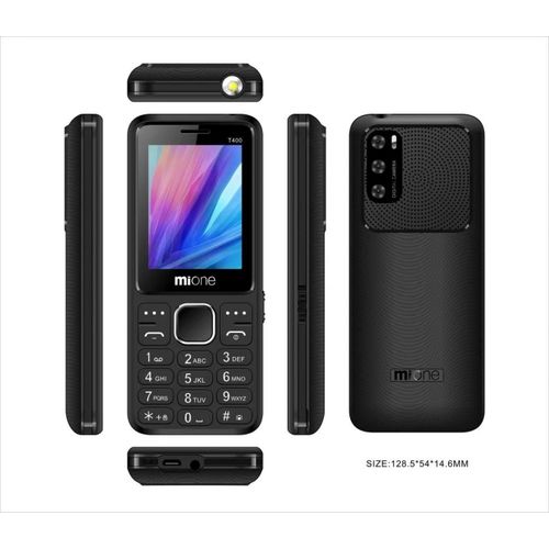 Mione T400-Dual SIM 2.4" 2500mAh With Camera-Black(1 YR WRTY)