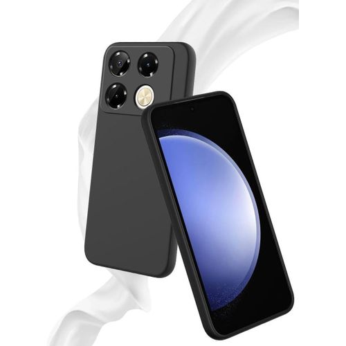 Infinix Note 40 / Note 40 pro Luxury Soft Rubber Liquid Silicone Skin Touch Feel Cover Case Black