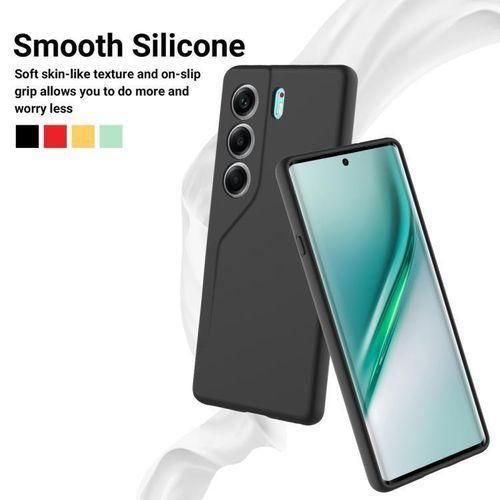 Infinix Note 40 / Note 40 pro Luxury Soft Rubber Liquid Silicone Skin Touch Feel Cover Case Black