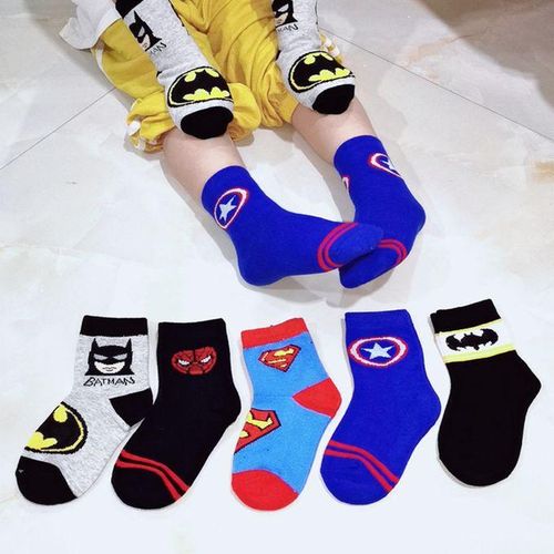 5 Pairs Autumn And Winter Cute Cartoon Kids Socks For Boys