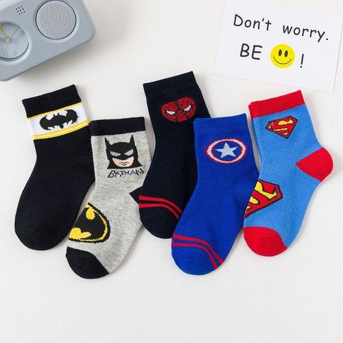 5 Pairs Autumn And Winter Cute Cartoon Kids Socks For Boys