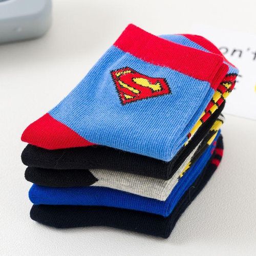 5 Pairs Autumn And Winter Cute Cartoon Kids Socks For Boys