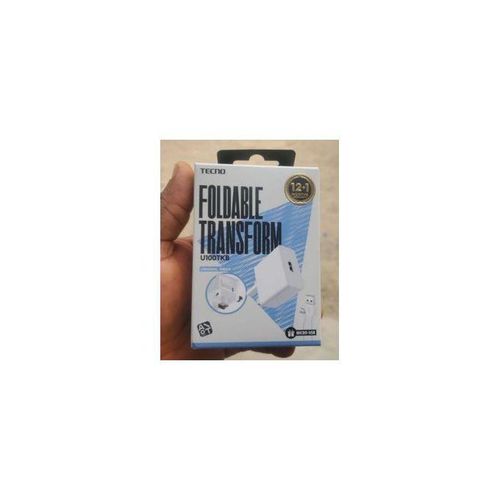Tecno 10w Foldable Transformer Charger With Micro Usb Cable- Colors May Vary