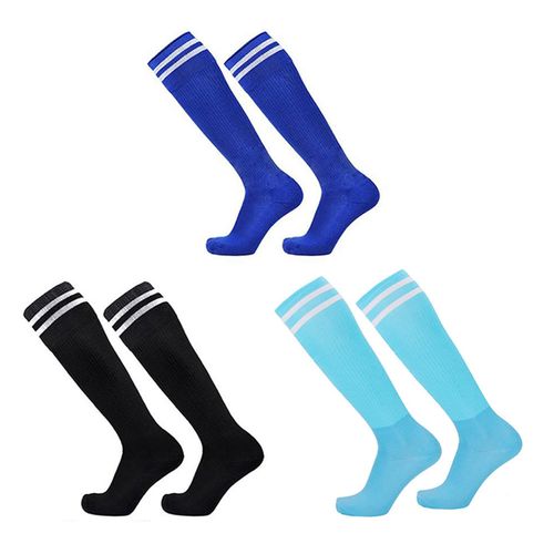 3 Pairs Kids Thigh-High Socks Children Anti-Slip Soft Soccer Socks for Outdoor Training Travelling,Default NO5143