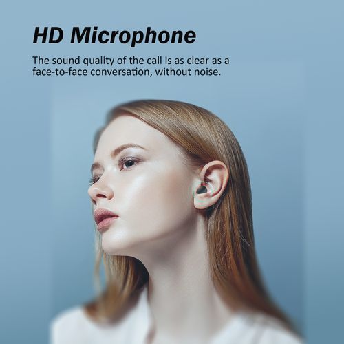 IOOIOO Wireless Bluetooth Earphones Headphones HiFi Stereo In Ear With Mic, USB-C Charging Case, IP4 Waterproof Headset For Sports - Black