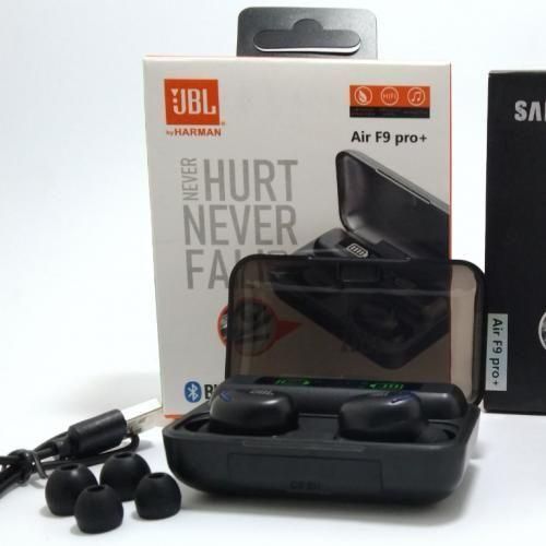 Jbl Air F9 Pro + Pure Bass Bluetooth Earbuds With Power Bank - Black