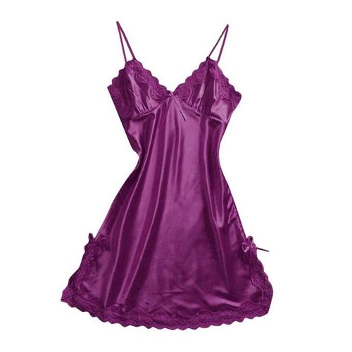 Ladies Sexy Chemise Nightgown Satin Sleepwear Underdress Sexy Lingerie