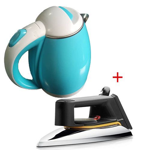 Bundle of flat iron  and Electric Kettle -blue