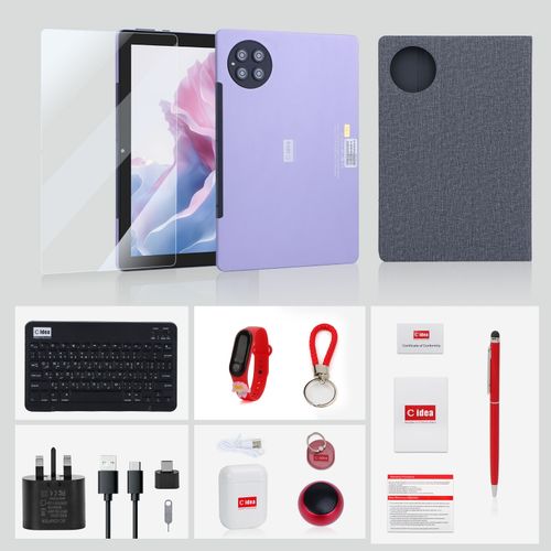 C Idea 10 Inch Tablet, Android 12 Sim 8+512GB/expandable 512GB TF Card, 8+13MP Camera, 10000mAh Battery, Purple
