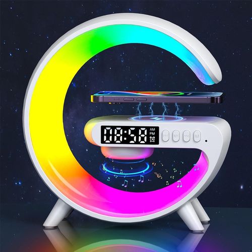 Lecoo Multifunctional Wireless Fast Charging Speaker - White