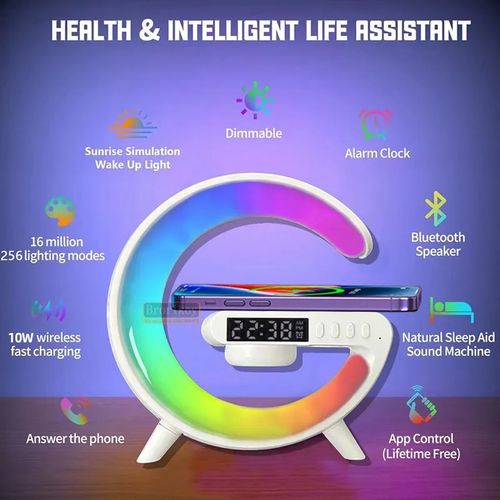 Lecoo Multifunctional Wireless Fast Charging Speaker - White