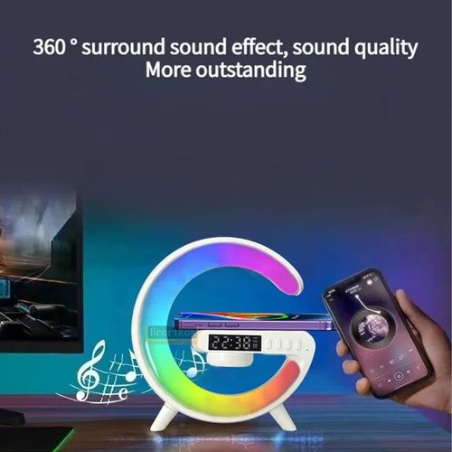 Lecoo Multifunctional Wireless Fast Charging Speaker - White