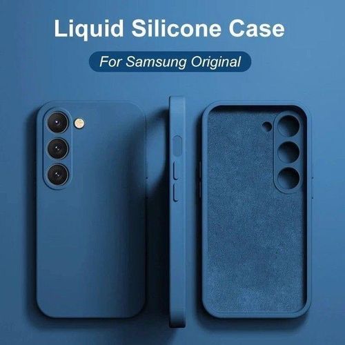 Samsung  Galaxy A15 , A25 , A35 , A55 Luxury Soft Rubber Liquid Silicone Skin Touch Feel Cover Case With Free Screen Protector