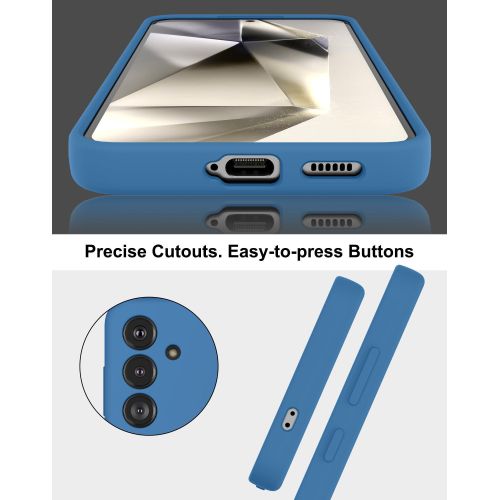Samsung  Galaxy A15 , A25 , A35 , A55 Luxury Soft Rubber Liquid Silicone Skin Touch Feel Cover Case With Free Screen Protector