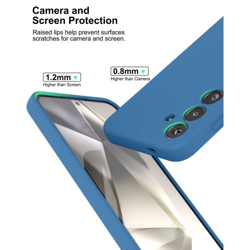 Samsung  Galaxy A15 , A25 , A35 , A55 Luxury Soft Rubber Liquid Silicone Skin Touch Feel Cover Case With Free Screen Protector