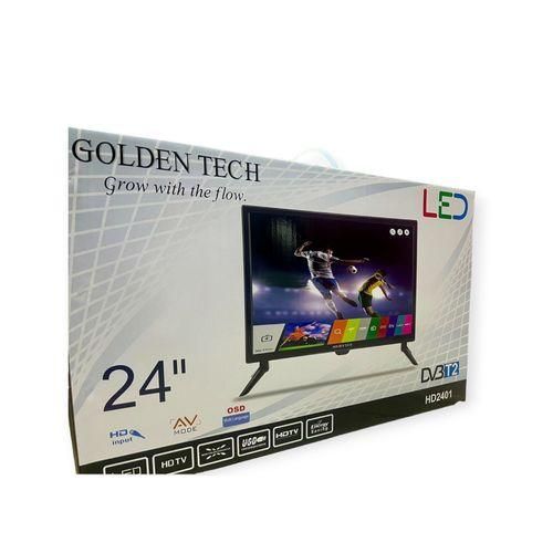 Golden Tech  24 Inch TV Inbuilt Digital Free to Air Decoder,  USB & HDMI Ports &ndash; Black