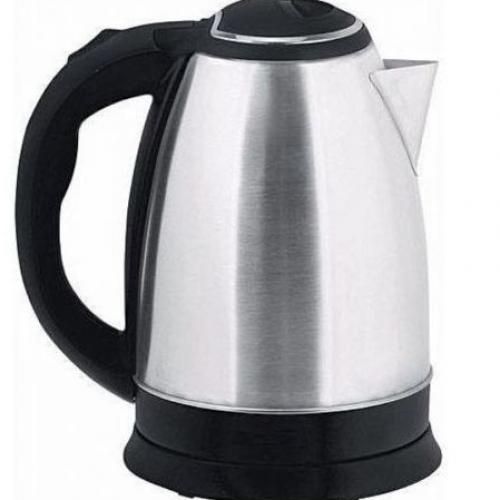 Bundle Of Flat Iron Kettle,2 Litre & 6 Way Cable - Silver