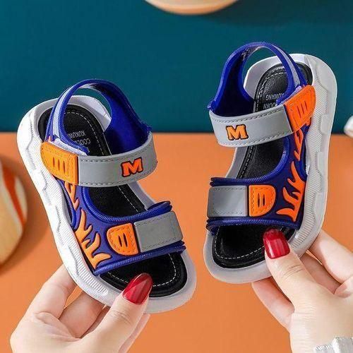 Summer Children Canvas Sandals Boys Girls Sandals Soft Soled AntiSlip Children Kids Shoes Summer Beach Sandals Blue