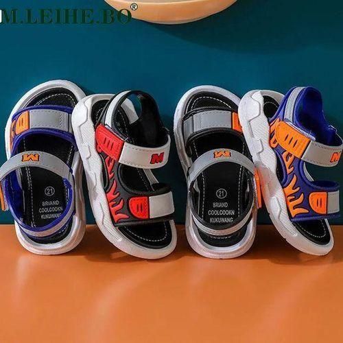 Summer Children Canvas Sandals Boys Girls Sandals Soft Soled AntiSlip Children Kids Shoes Summer Beach Sandals Blue