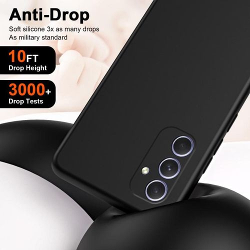 Samsung Galaxy A55 Luxury Soft Rubber Liquid Silicone Skin Touch Feel Cover Case Black