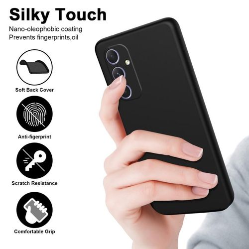 Samsung Galaxy A55 Luxury Soft Rubber Liquid Silicone Skin Touch Feel Cover Case Black