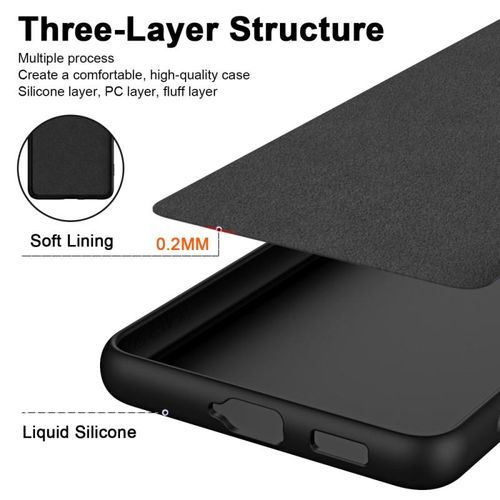 Samsung Galaxy A55 Luxury Soft Rubber Liquid Silicone Skin Touch Feel Cover Case Black