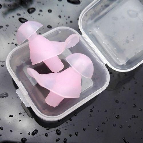 Swimming Ear Plug Silicone Ears Plugs Hearing Protector With Case Pink
