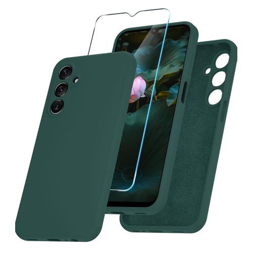 Samsung Galaxy A15 5G Luxury Soft Rubber Liquid Silicone Skin Touch Feel Cover Case With Screen Protector