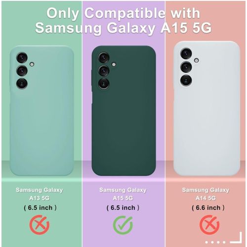 Samsung Galaxy A15 5G Luxury Soft Rubber Liquid Silicone Skin Touch Feel Cover Case With Screen Protector