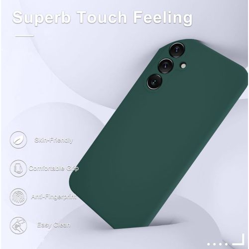 Samsung Galaxy A15 5G Luxury Soft Rubber Liquid Silicone Skin Touch Feel Cover Case With Screen Protector