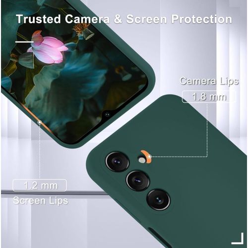 Samsung Galaxy A15 5G Luxury Soft Rubber Liquid Silicone Skin Touch Feel Cover Case With Screen Protector