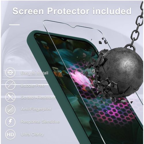 Samsung Galaxy A15 5G Luxury Soft Rubber Liquid Silicone Skin Touch Feel Cover Case With Screen Protector