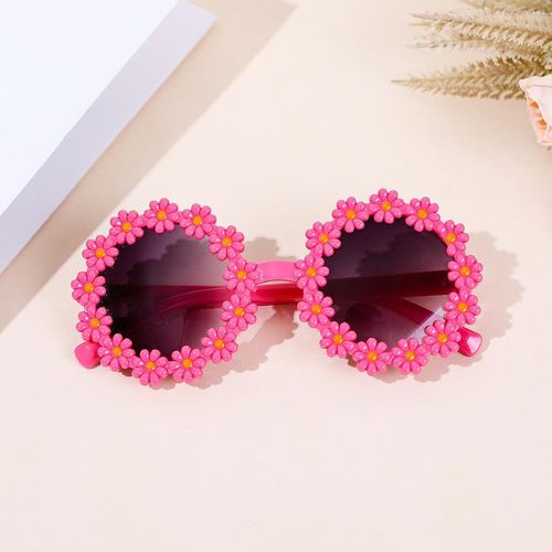 New Style Korean Version Cute Little Daisy Round Frame Colorful Boys Girls Children Sunglasses