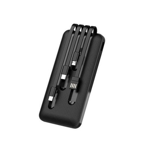 4 IN 1 Power Bank Built In Cable Usb Cable 20000mAh-Black/White